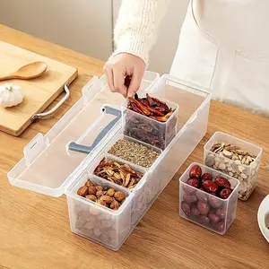 7-Piece Container Set with Lids — Food-Grade PP Divided Storage Boxes, Ideal for Spices, Herbs, and Seasonings. Detachable and versatile, perfect for kitchen organization, camping, dining tables, or storing small everyday items.
