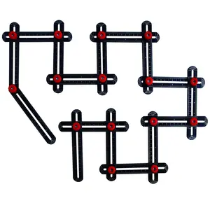 16 Sided Multi Angle Measuring Ruler, Universal Aluminum Alloy Angle Finder Template for Tile Measurement, Carpenters, Craftsman, DIY, Woodworking Tool