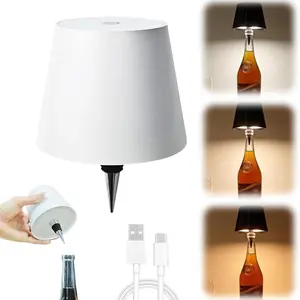 Wireless Bottle Lamp, 1 Count Portable LED Design Table Lamp with 3 Dimming Modes, Rechargeable Waterproof Night Light for Bedroom, Dining Room, BarAB20Lumora Living
