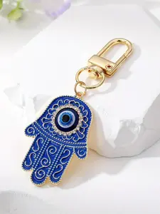 Evil Eye Design Pendant Keychain, Hand Keychain, Fashionable Keychain for Women & Men, Trendy All-match & Exquisite Keychain for Birthday Gift, Stylish Keychain, Fashionable Alloy Keychain