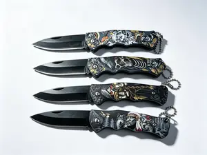 EDC convenient folding knife, four patterns, suitable for camping, hiking, home cooking, office unboxing, holiday gifts
