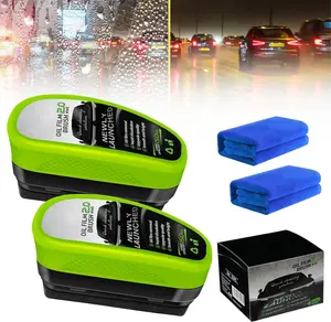 Upgrade Automotive Oil Film Cleaning Brush, New 2.0 Green Oil Film Wipe, Glass Cleaning Board for Windshield, Glass Oil Film Remover Brush for Car, Prevents Rain and Fog Cleaning Glass Brush,car essentials