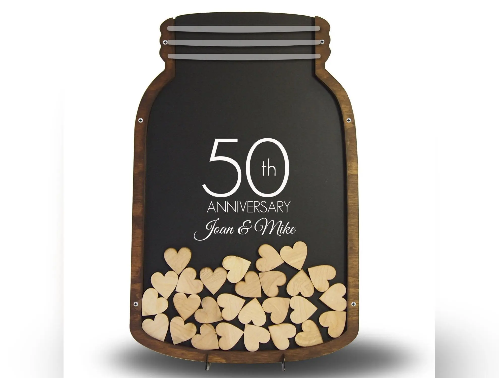 Vinyl Mason Jar Guest Book Frame - 50th Anniversary