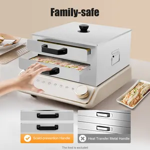 Single/Double Tier Rice Noodle Roll Maker 304 Stainless Steel Steamer Easy for Beginners Quick Breakfast Home Commercial Use Portable Two Trays Kitchen Tool Machine