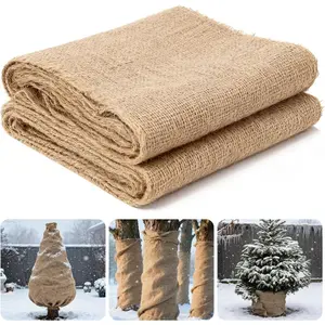 70ft x 40in  Burlap  Covers Freeze Protection, Winter Cold-Proof Burlap Fabric Tree Wrap Roll, Gardening Frost  Blankets for Outdoor Bushes Trees  with Measuring Tape &