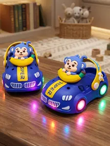 Summer Shiny Banana Monkey Holes Slippers, Unisex Soft Sole Anti-Slip Toe Protector Sandals, Cute Cartoon Style Footwear