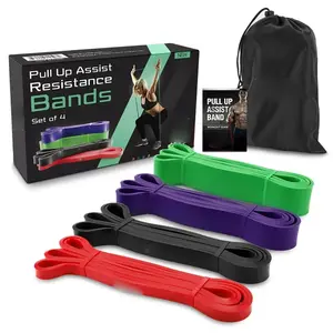 Resistance Bands，Exercise Bands for Strength Training, Pull Up Assist Bands Stretching Powerlifting Set of 4, Includes Light, Medium and Heavy Resistance Levels,  , Flexibility, & Body Workout