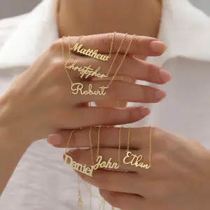 Personalized 18K Gold Name Necklace, Custom Name Jewelry, Personalizable Name Jewelry