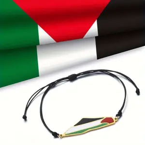 Palestine Map Bracelet For Men And Women Palestinian Flag Bracelet Palestinian Black Adjustable Bracelet