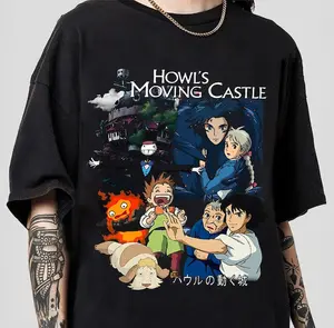 Vintage Howl's Moving Castle Shirt, Howl's House Character Shirt, Ghibli Shirt, Hayao Miyazaki, Studio Ghibli Gift, Anime Gifts