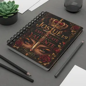 Esfuérzate y Sé Valiente spiral bound journal | Josué 1:9 Bible verse notebook