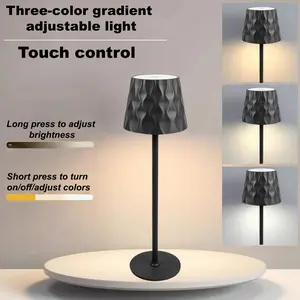 Modern Luxury Charging Table Lamp, Touch Control 3 Color Temperatures, Portable USB LED Light, Suitable for Bar Bedroom Restaurant