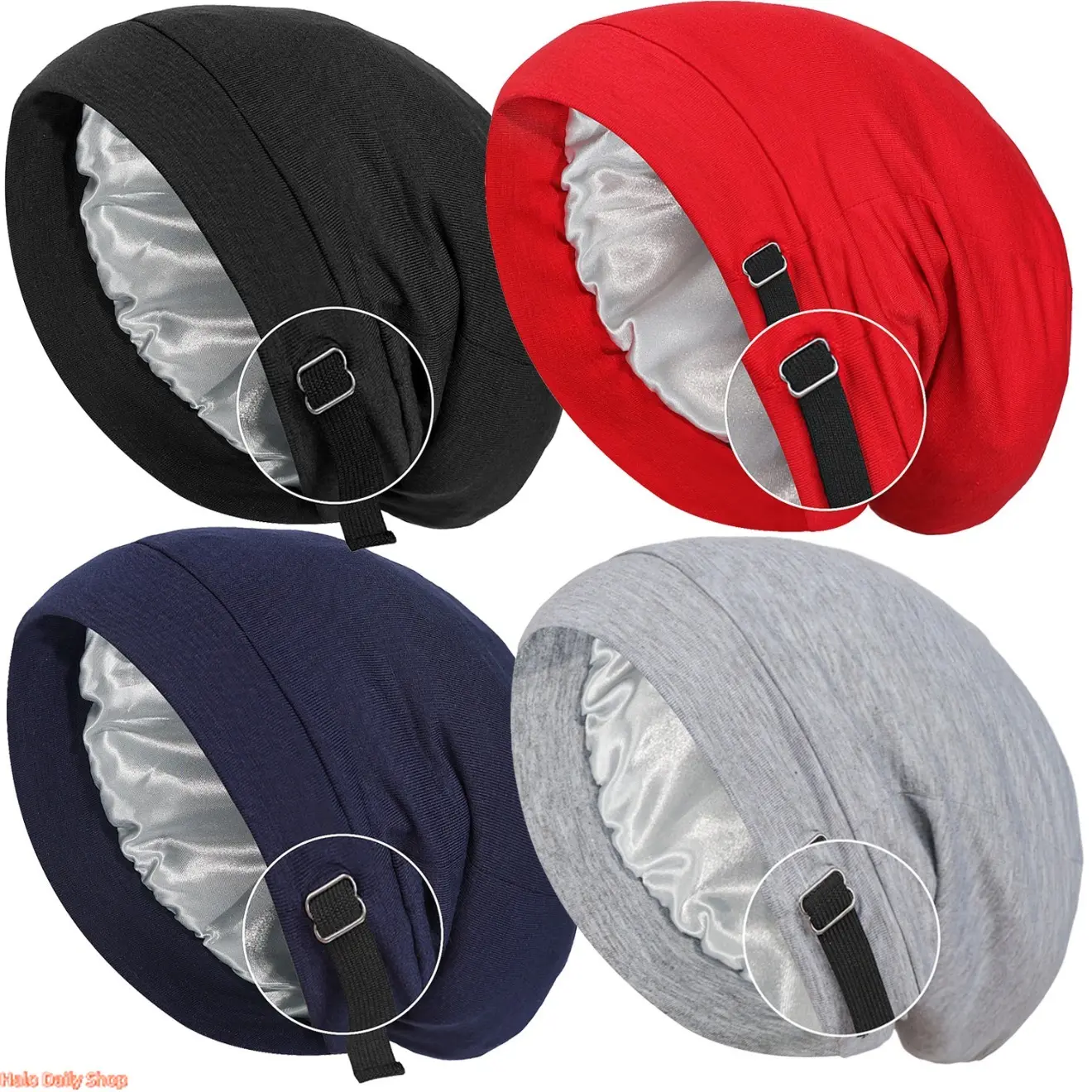 2026 New Cotton Solid Color Satin Bonnet Haircare Cap - Double-Layer Lined, Elastic Pullover Hair Styling Accessories for Adults, All Hair Types, 1 Size Fits All Casual Chemotherapy Hat, Dry Hair Cap