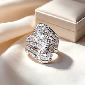 Infinite Symbol Fashion Retro White Cubic Zirconia Ring  Eternal Ring Birthday Ring Valentine's Day Gift Christmas Gift Wedding Engagement Promise Bride Eternity Ring Anniversary Ring Birthstone Ring Ladies Romantic Holiday Gift