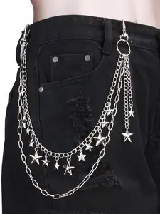 Y2K Star Pants Chain for Men Jean Chains for Women Pocket Chain for Pants  Biker Hip Punk Chains Y2K Fashion Body Jewelry for Women Accessory Silver Lightweight Trendy Fashion for Music Festival Concert Cosplay