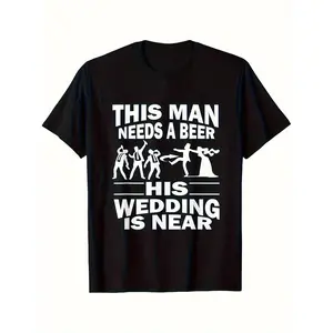 Hilarious Bachelor Party T Shirt for Men Featuring Beer Wedding Costume with Groom Squad Casual Round Neck Tee Perfect for Wedding Celebrations and Machine Washable Beer Themed Attire