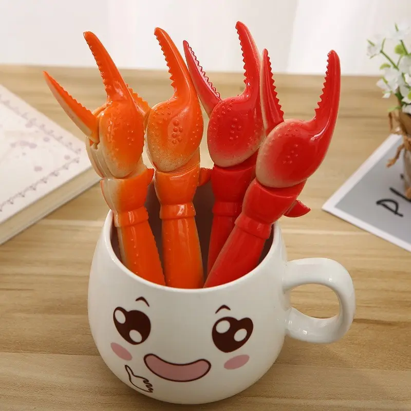 4-Pack Crab Claw Ballpoint Pens, Creative Press-Down Clip Fun Personality Pens, 0.5mm Neutral Pen, Smooth Writing Pens, School Supplies, Back-To-School Season