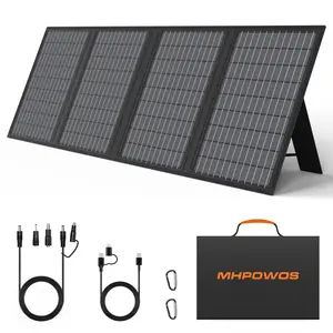 MHPOWOS Foldable Solar panel 60W 45W Portable Solar Battery Charger with USB C DC Output, USB Ports for iphone ipad Power Bank,18V Outdoor Emergency Backup Power Supply,IP67 Waterproof for Small Power Station