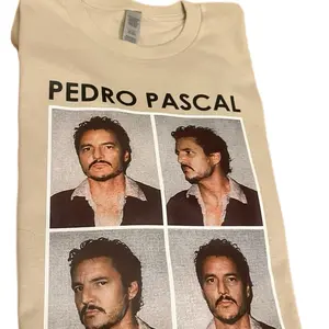 Pedrito Tee-100% Cotton Pedro Pascal Graphic T-Shirt Featuring Four Photo Frames of Pedro Pascal