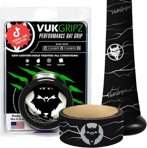 VukGripz Pulse Bat Grip Tape - Grippy (Not Sticky) for Sweat, Rain & Heat | USA Made