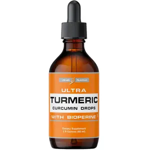 Liquid Turmeric Supplement with Black Pepper – Organic Turmeric Extract with Bioperine for Enhanced Absorption Healthcare Vitamin Edible Fitness