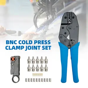 Areyourshop Coax RF/BNC Crimp Tools For RG59/RG6 With 10Pcs BNC Plug Crimp Connector Set