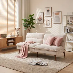 70'' Corduroy Convertible Futon Sofa Bed, Convertible Sleeper Chair with Pillow Foldable Mattress with Back Support, Portable  Comfy Floor Sofa Lounge Fold Out Chair Bed for Living Room Bedroom