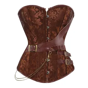Women's Boned Overbust Corset Bustier Lingerie Bodyshaper Top 8103-D1
