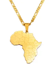 1pc Africa Map & Country Name Pendant Necklaces African Countries African Heritage for Women Men African Maps Jewelry Nigeria,Congo,Ghana,Sudan,Somalia