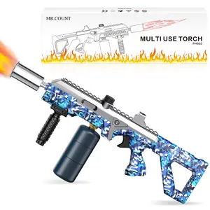 【FathersDayGift】Powerful Propane  Camouflage Torch Kitchen Grill Torch with Detachable Design, Adjustable Torch Burner for Searing Steak, BBQ, Welding, Camping Charcoal Lighter(Tank Not Included)
