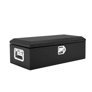 Garvee Black Steel Truck Tool Box Weatherproof Metal Toolbox Toolbox Organizer 30X13X9.6 Inches
