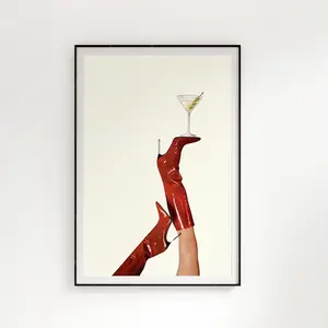 Trendy Red boots Poster Vintage Poster Wall Decor Home Decor Art Poster For Gift