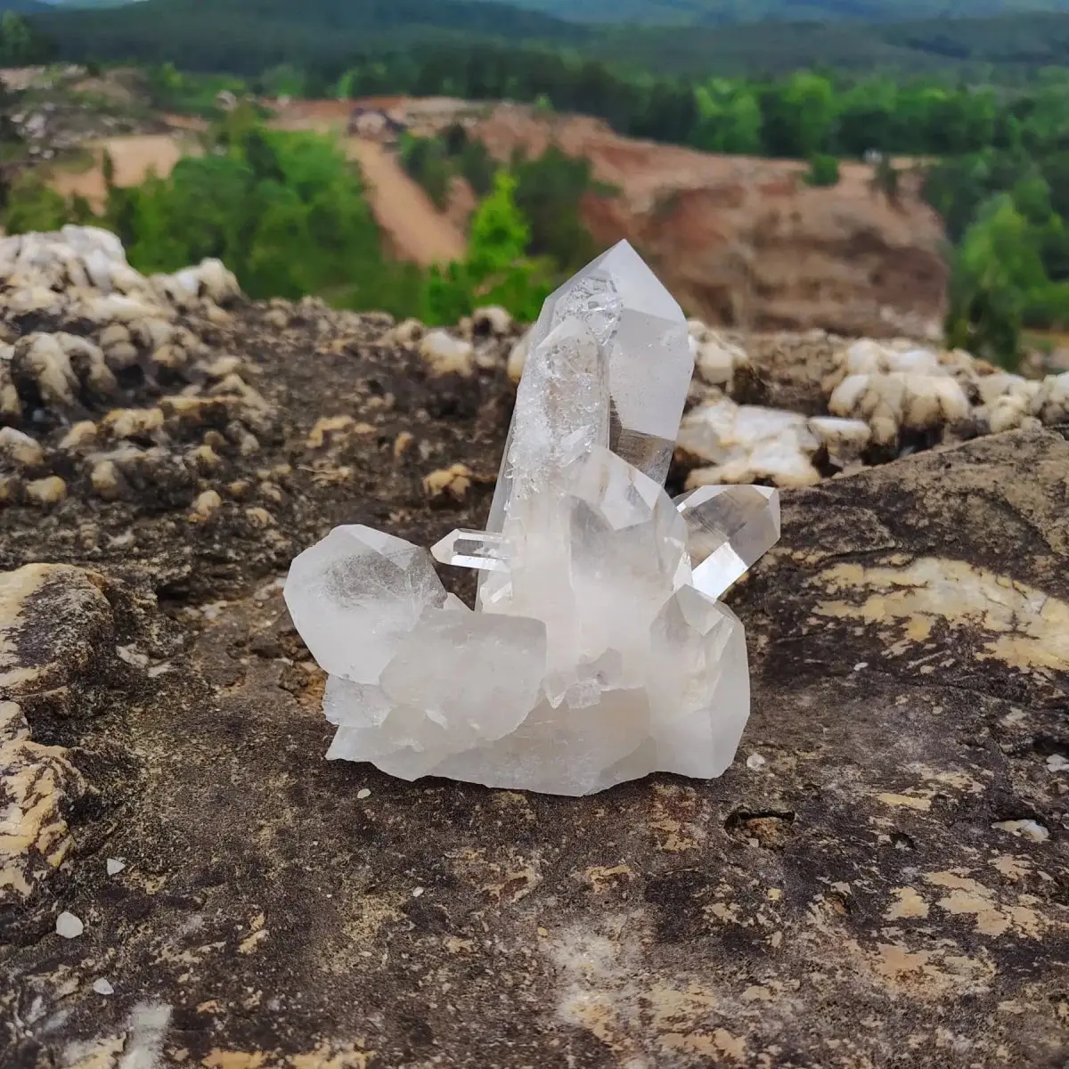Small Clear Quartz Crystal Cluster Energy Stone