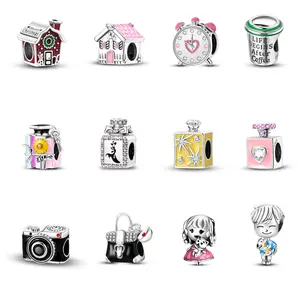 MULA Humanistic Life Series Beads - 925 Silver and Enamel Handmade Beads for Pandora Bracelets and Necklaces, Women's Fashion and Personalized Gifts