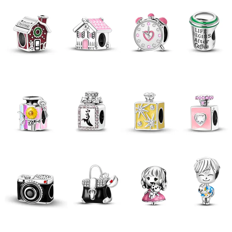 MULA Humanistic Life Series Beads - 925 Silver and Enamel Handmade Beads for Pandora Bracelets and Necklaces, Women's Fashion and Personalized Gifts