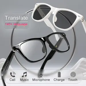 Koipsse 1 Pair Smart Audio Glasses, Stylish Smart Wearable Design, Real-Time Translation, Type-C Charging, Dual Touch Control, Bluetooth Calls, Music Playback, Open-Ear Wireless Audio Glasses, Unisex Tech Gift for Office, Travel, Study, Outdoor Use