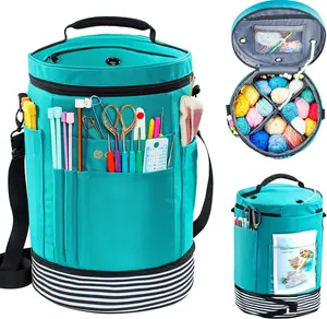 Expandable Yarn Storage Organizer, Crochet Bag & Yarn Tote with Zipper Closure, Yarn Holder for Crocheting and Knitting for Yarn Skeins, Hooks, Needles,Accessories – Gift for Crafters MYBAGZING