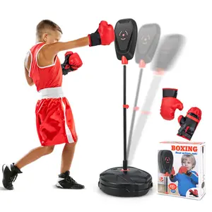Adjustable Kids Punching Bag Set with Boxing Gloves, Inflation-Free Reflex Boxing Target with Stand, Stable Base for Home Gym & Stress Relief fathersdaygiftideas