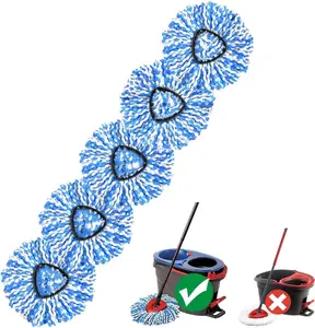 [5PCS] Mop Replace Heads for O-Ceda RinseClean(2 Tank System ONLY),Spin Mop Replacement Head Easy Cleaning Microfiber Replacement Machine Washable O-Cedar Mop Head Replacement Multicolor Smooth Floor Wooden