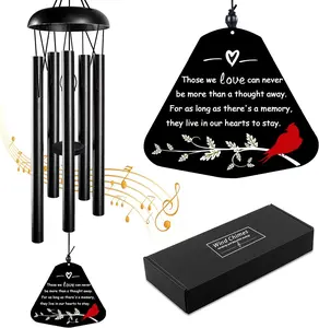 Memorial Wind Chimes,Sympathy  for Loss of Mother Father,30inch Sympathy Windchimes for Loss of Loved One,Cardinal Wind Chimes Outdoors Decor