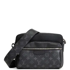 Pre-owned Louis Vuitton Monogram Eclipse Coated Canvas Messenger Bags Taiga Outdoor Messenger Black