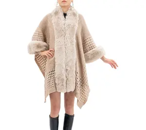 Karla Hanson Winter Solace Knit Faux Fur Ruana