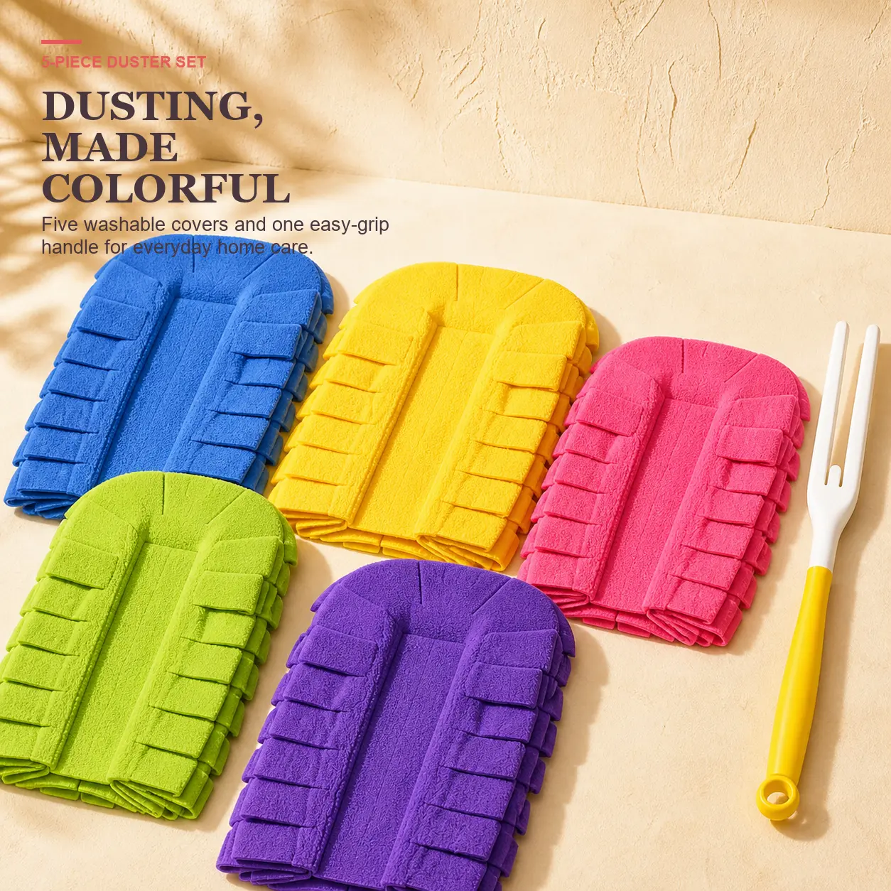 Electrostatic Dust Removal Brush Refills Multisurface，360° Larger Multisurface Heads with 5X Microfiber Cloths,Machine Washable Reusable, Home Cleaning Products, Electrostatic Duster Cloths,dorm essentials,home essential
