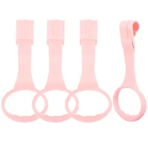 4Pcs Baby Playpen Pull up Rings, Pull up Rings  Play Pen, Playpen Accessories  Help Stand Up Walking Training Tool Newborn (Pink)