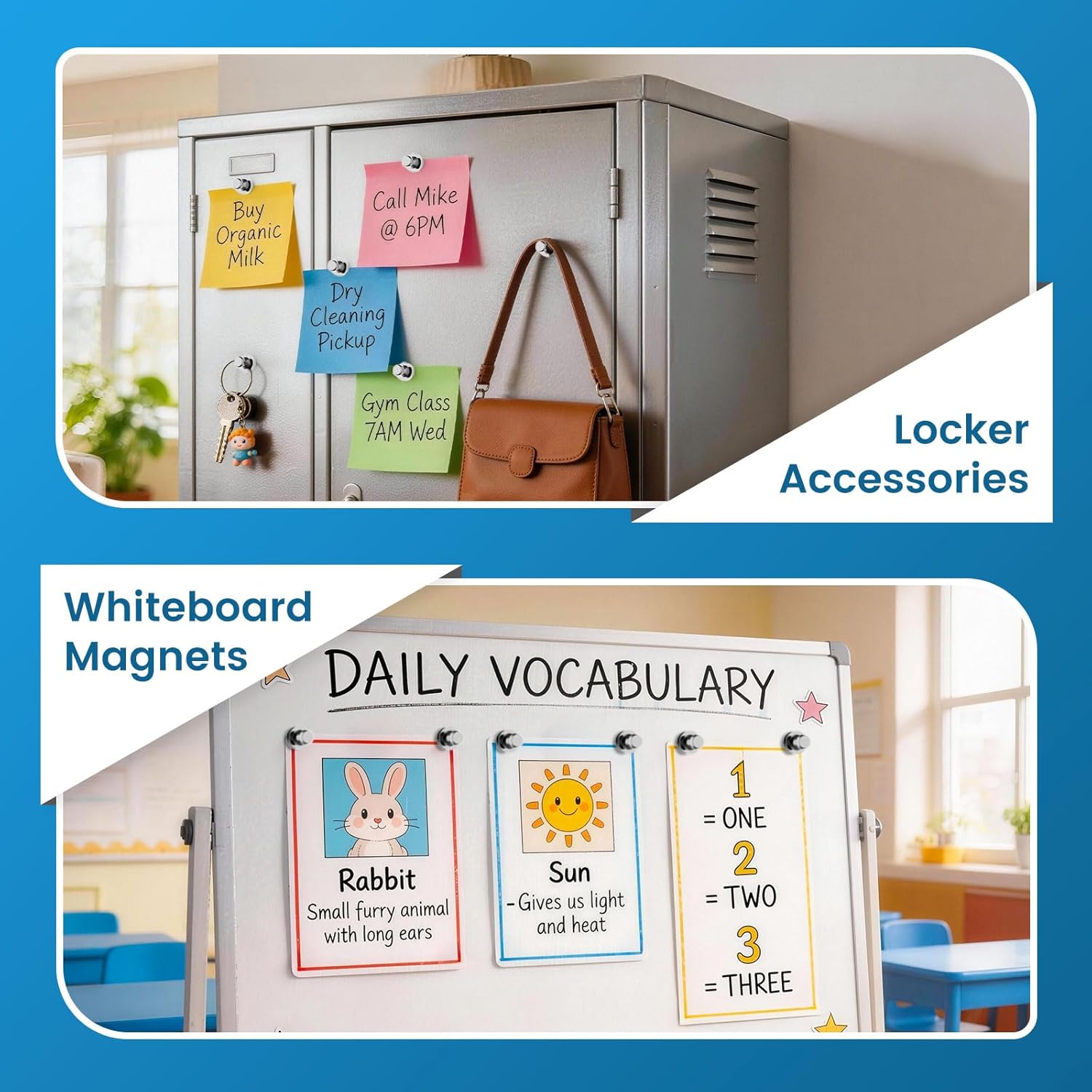 LOVIMAG Fridge Magnets 8 PcsRefrigerator Whiteboard Small StrongMagnet Classroom Kitchen AccessoriesDecorative Locker Set Decor Must HavesOffice Calendar Refrigerador MagneticCute Crafts Silver