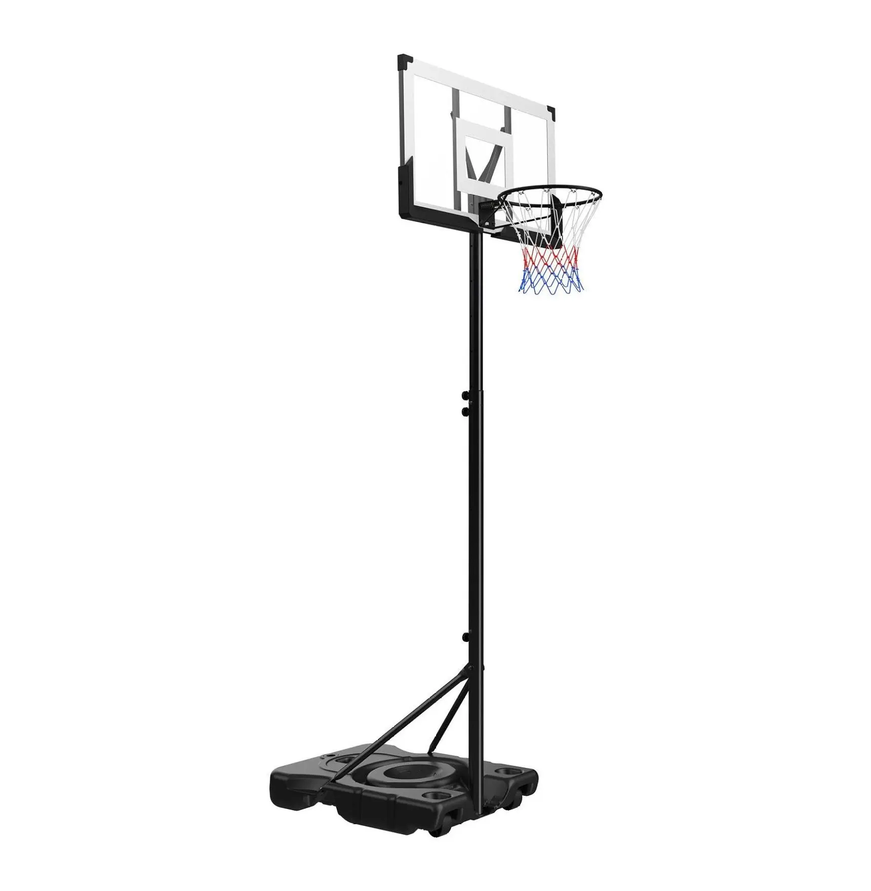 Portable Basketball Hoop, 10ft Adjustable Height, 48 inch PC Backboard, Basketball Stand with Wheels for Kids Teens Adults - Driveway, Pool, Gym Default