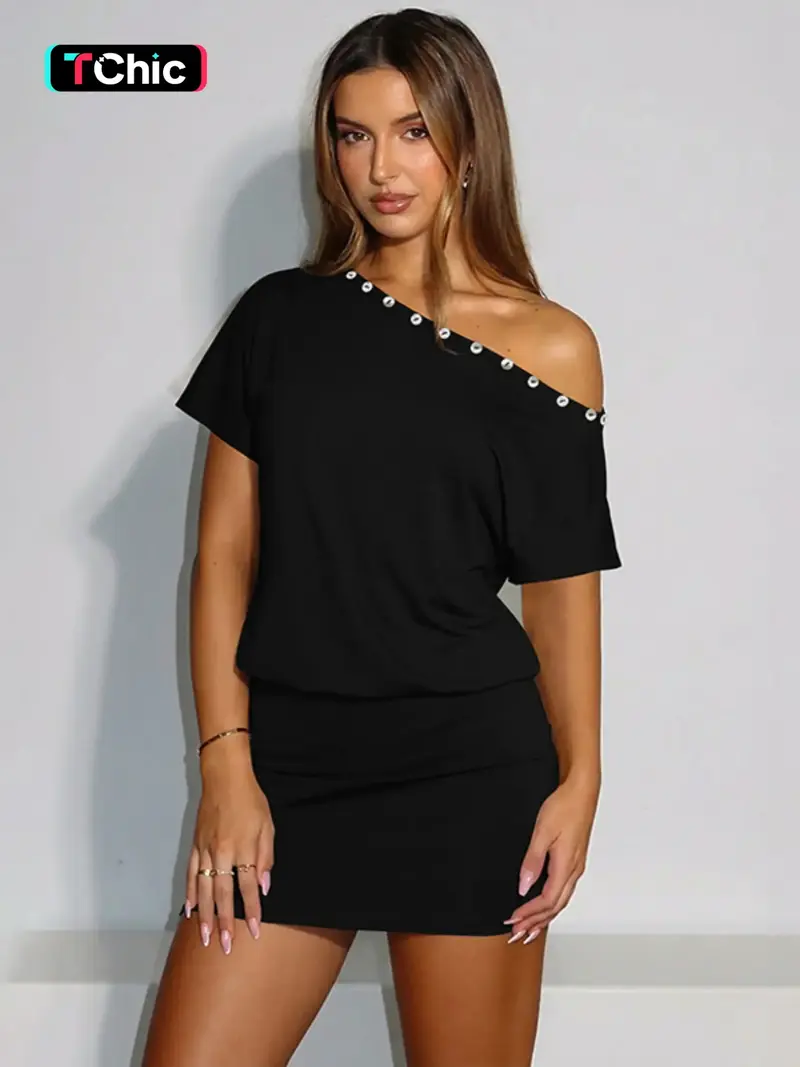 one shoulder casual dresses - TikTok Shop