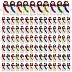 100 PCS Mini Jesus Figures Toys Bulk Hide and Seek Religious for Kids Girls Boys Sunday School Easter Basket Stuffers Eggs Gifts Party Favors