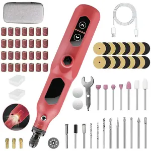 Mini Cordless Rotary Tool Kit - 5-Speed with LED Light, Includes 78 Accessories, 3.7V Type-C Rechargeable, Ideal for Grinding, Polishing, , Engraving, Drilling, and DIY Crafts ()