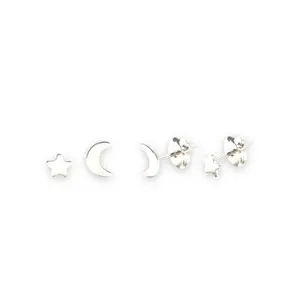 Star Moon Combo Stud Earrings for Women - Fashion Accessory